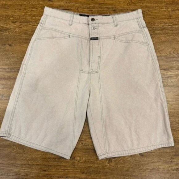 Vintage Marithe Francois Girbaud Beige Baggy Y2K Denim Jean Shorts Men's‎ 36x11 - Picture 1 of 12